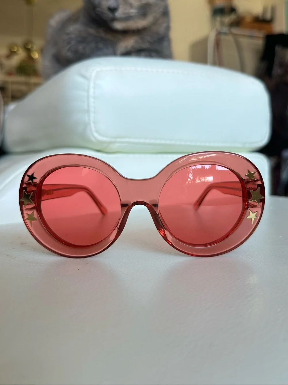 Poppy Lissiman ‘dakota’ in strawberry 🍓 round pink clear + gold star accents